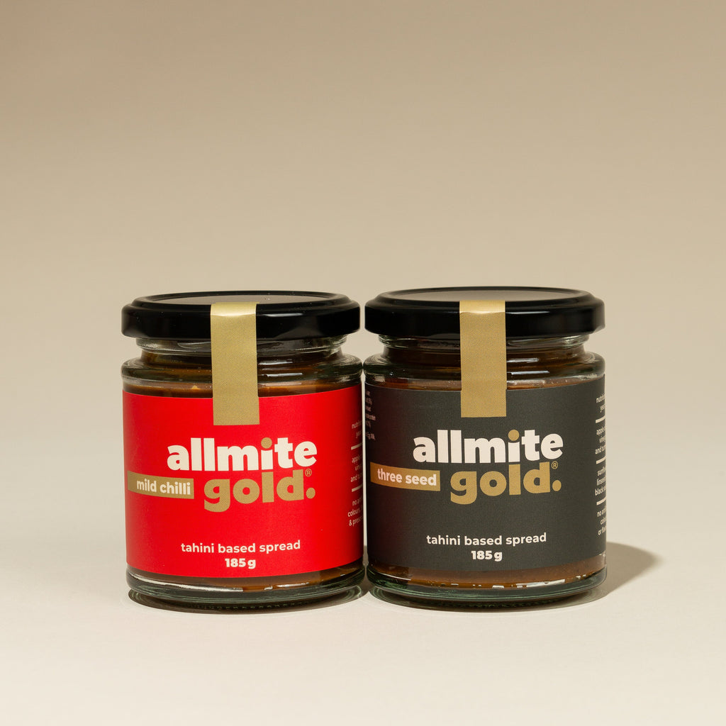 Two jars of allmité gold spread